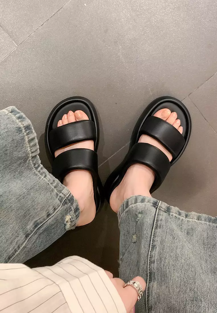 Double strap platform sandals hotsell