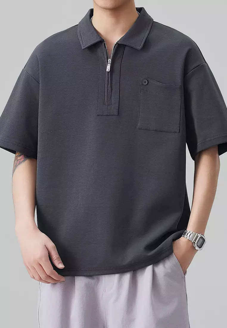 Half Zip Collar Polo Shirt AY-D8909