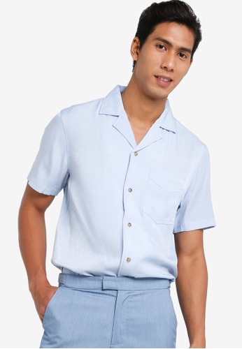 Buy Zalora Basics Soft Chambray Camp Collar Shirt Online Zalora Malaysia