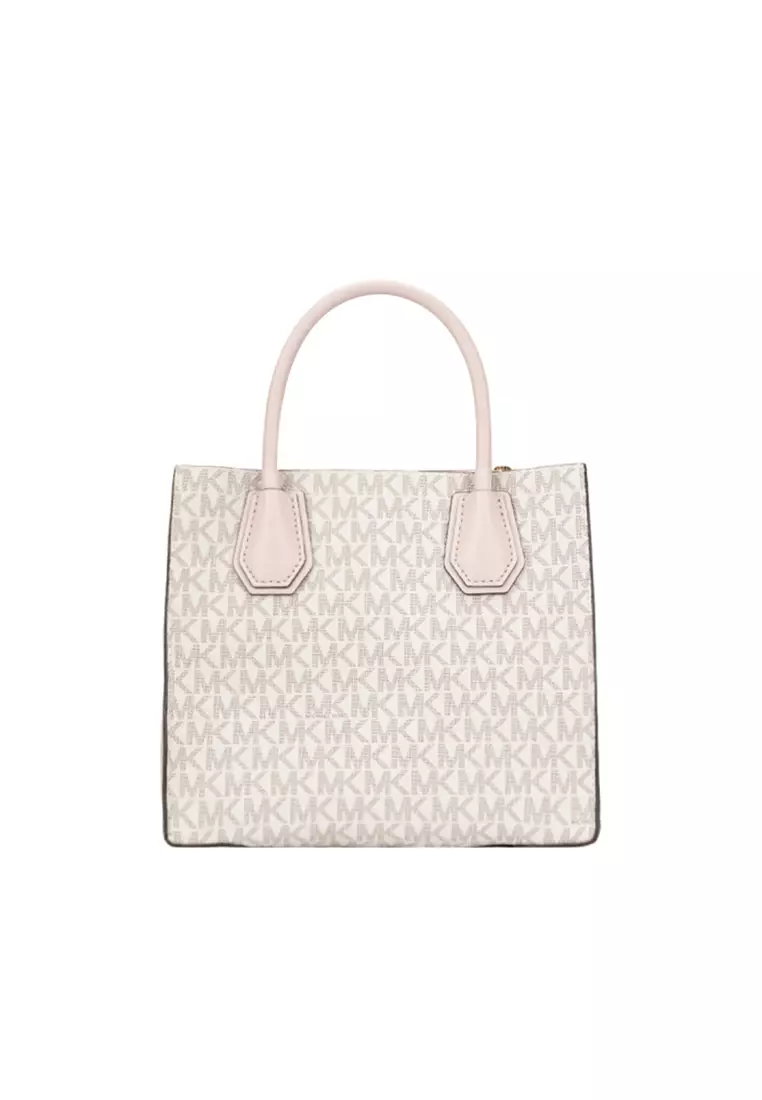 Mercer Medium Logo and Leather Accordion Crossbody Bag In Powder Blush Multi 35S1GM9M2B