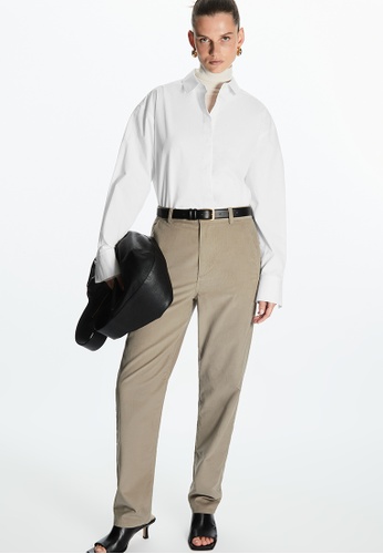 COS beige Straight-Fit Corduroy Chino Trousers 30457AAEDC3E9EGS_1