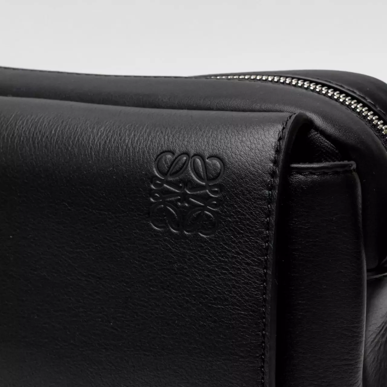 Military XS Messenger Bag Supple Smooth Calfskin Jacquard Black