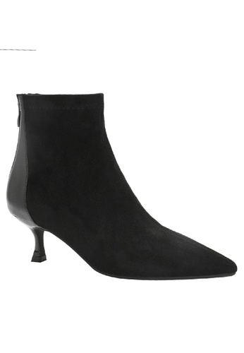 Twenty Eight Shoes black Color Matching Synthetic Suede Ankle Boots 1902-22 13F44SH0144379GS_1