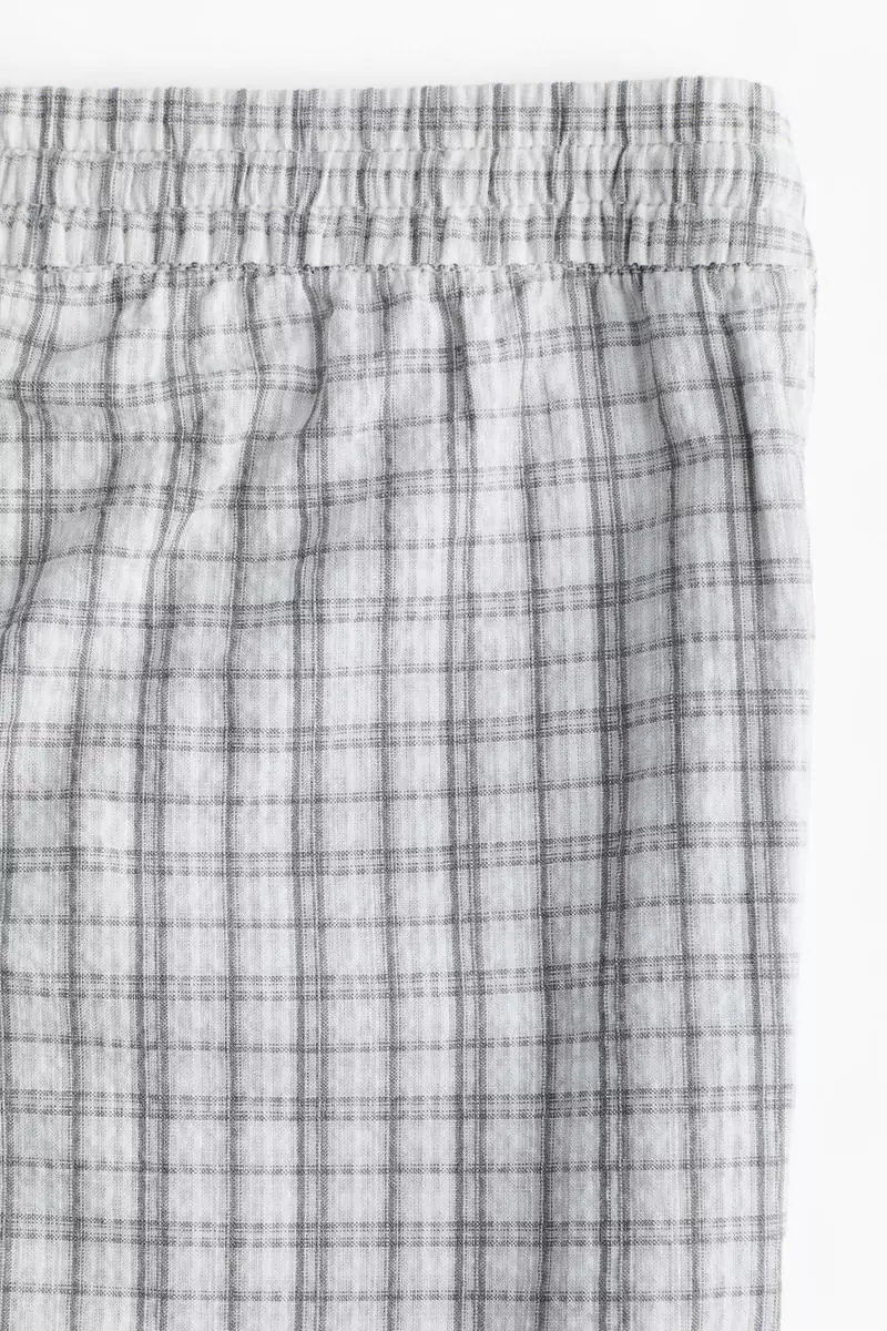 Seersucker drawstring trousers