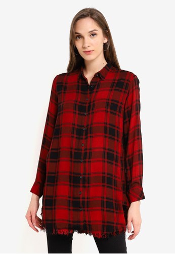 Jual Lc Waikiki Chequered Viscose Tunic Shirt Original Zalora Indonesia