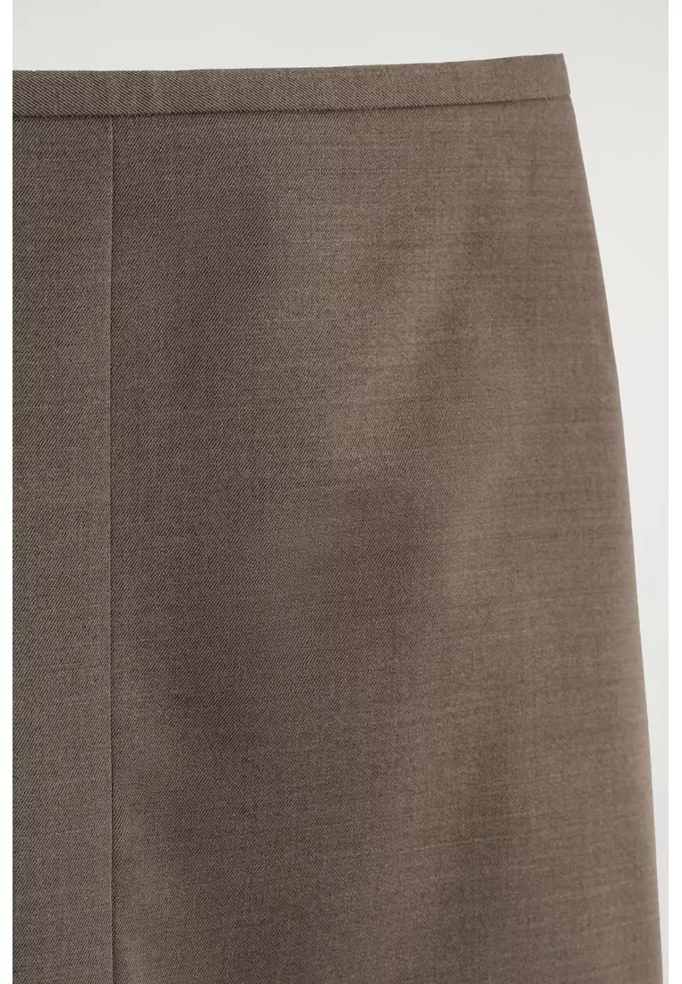 MERINO WOOL-BLEND PENCIL SKIRT