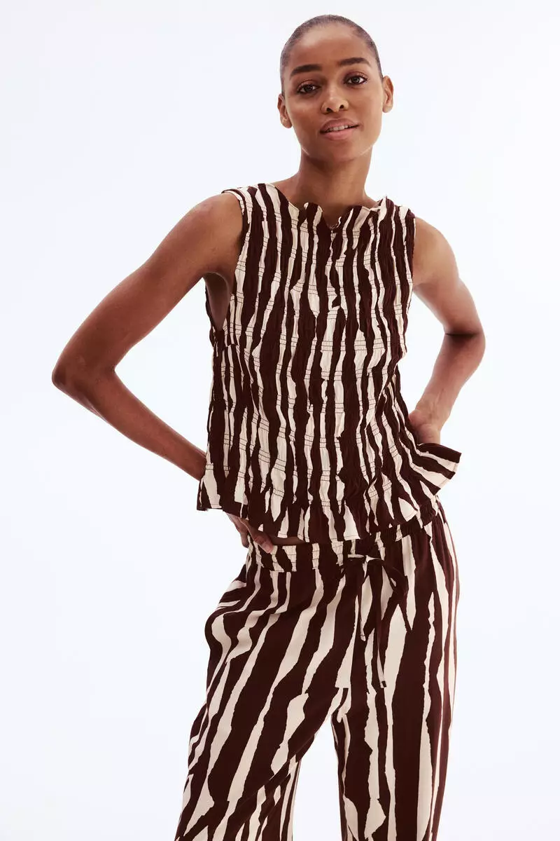 Smocked viscose top