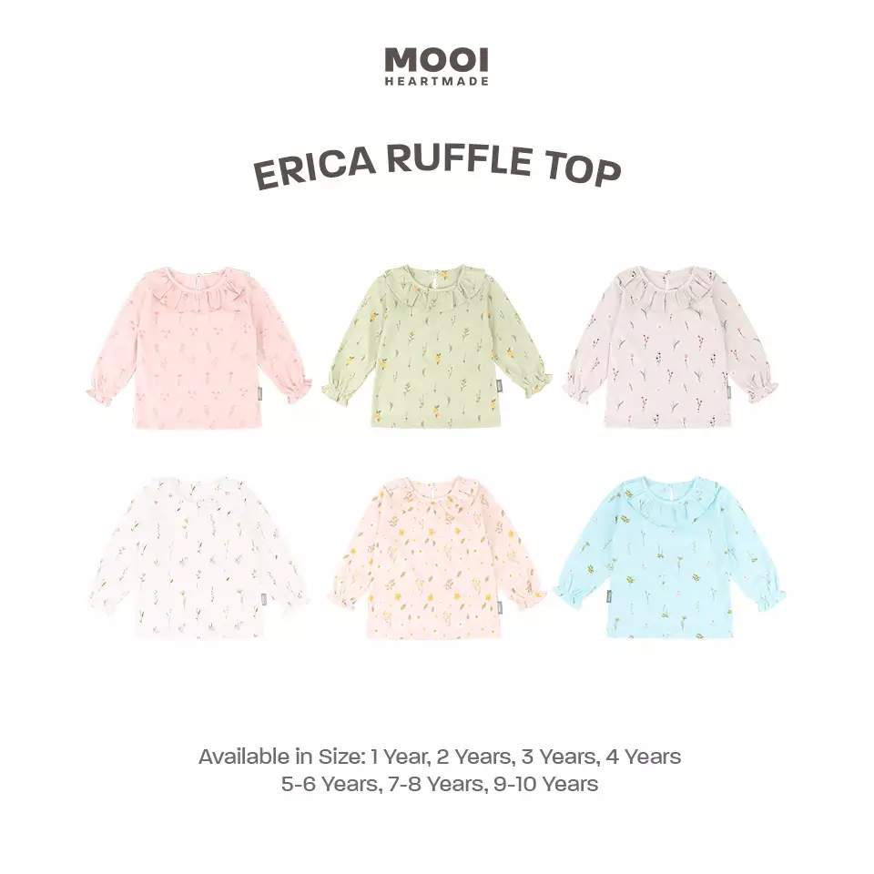 Mooi Atasan Anak Perempuan Erica Ruffle Top V1 - Dusty Pink
