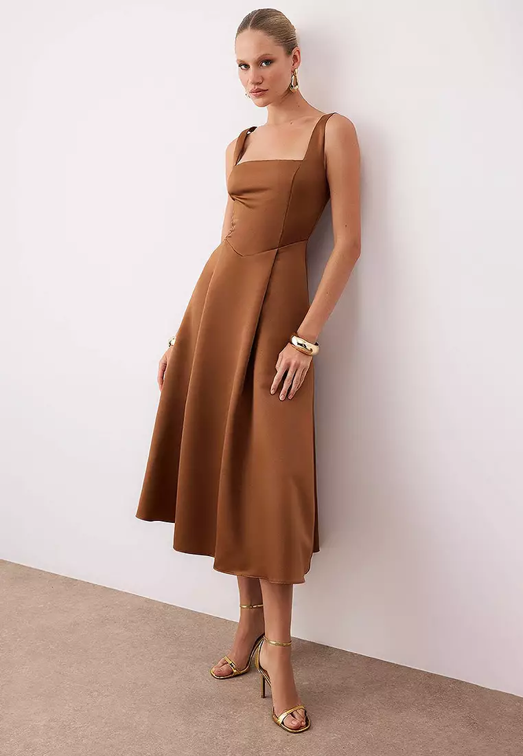 A-Line Satin Dress