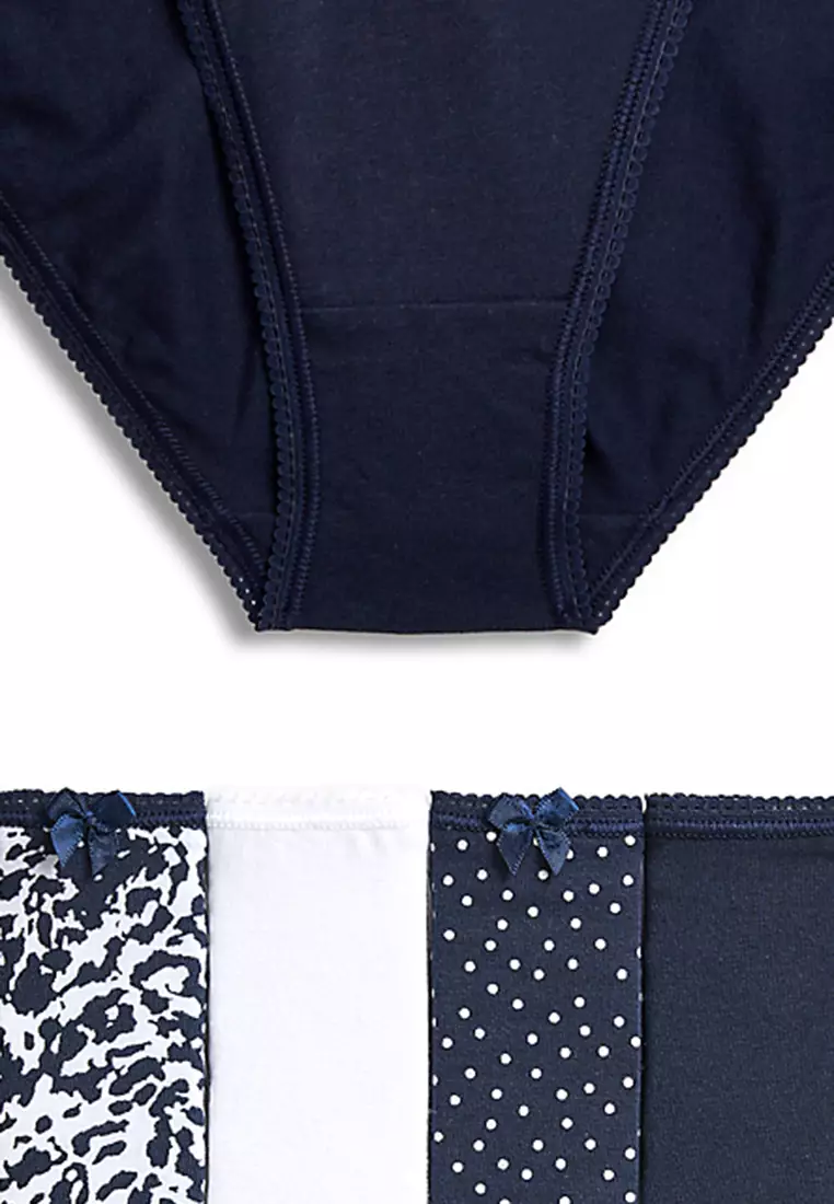 5pk Cotton Lycra™ High Leg Knickers