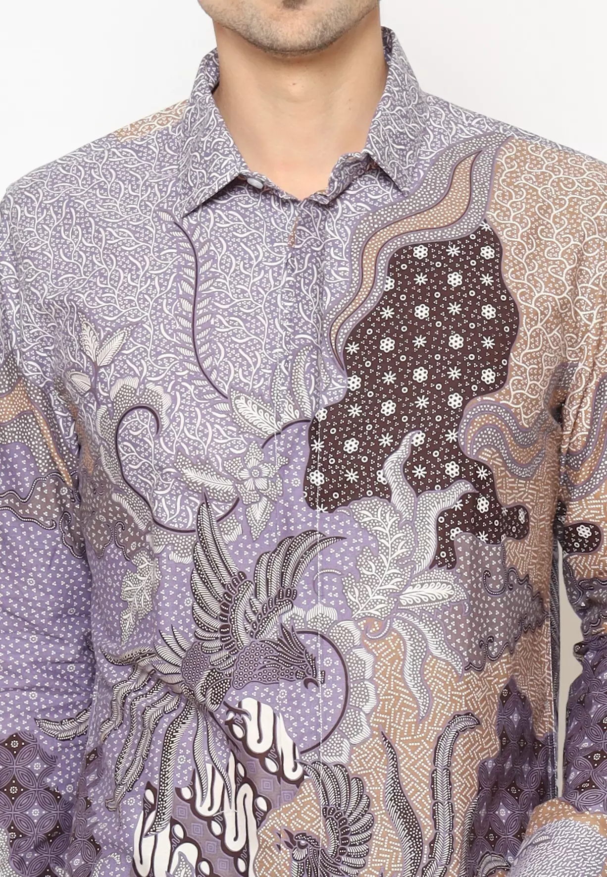 MAGINOT GISTARA PURPLE Batik Slim Fit Lengan Panjang