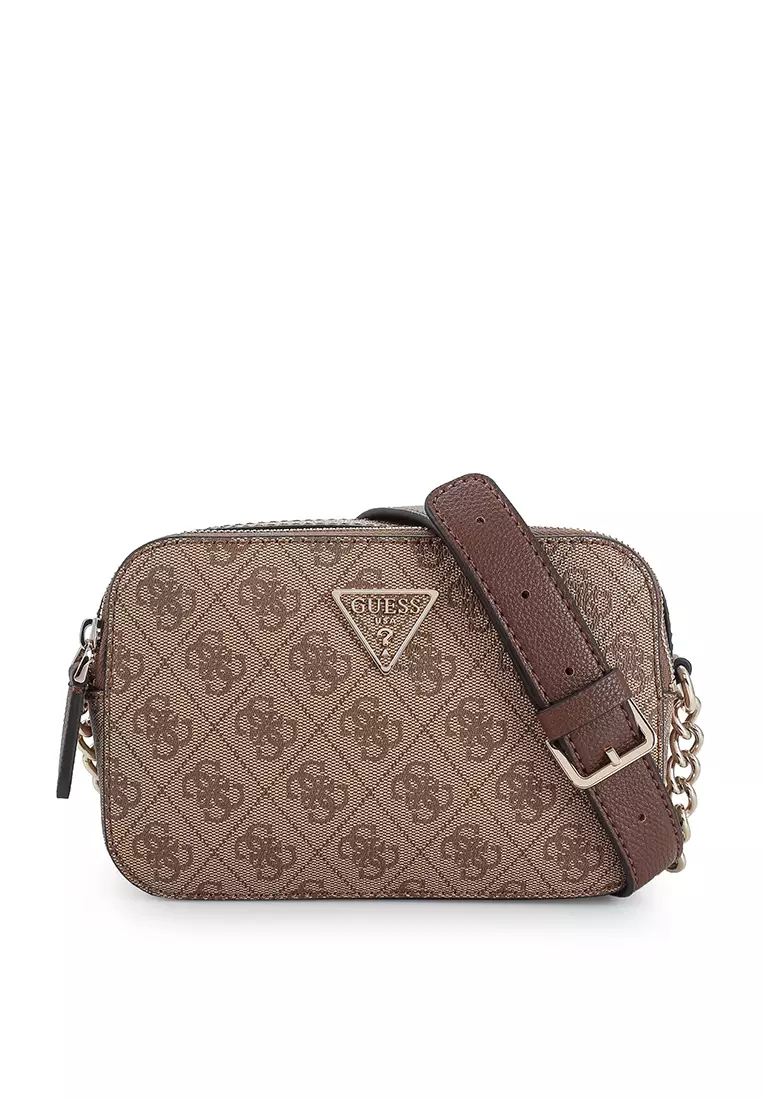 guess noelle crossbody camera brown