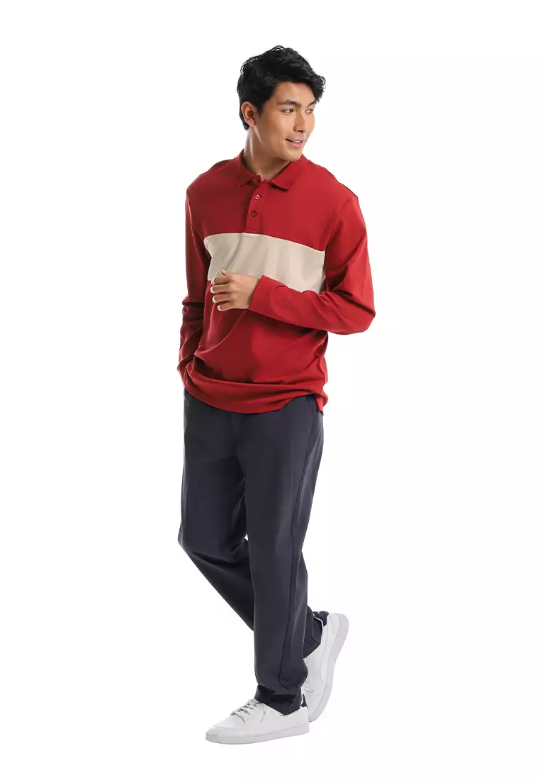 Forest Premium Weight Cotton Interlock Long Sleeve T Shirt  - 24063-58BrickRed