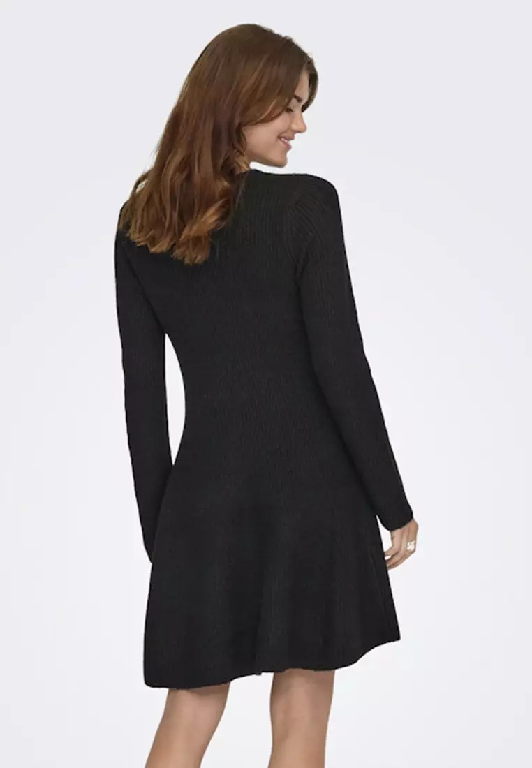 Long Sleeve V-Neck Skater Dress