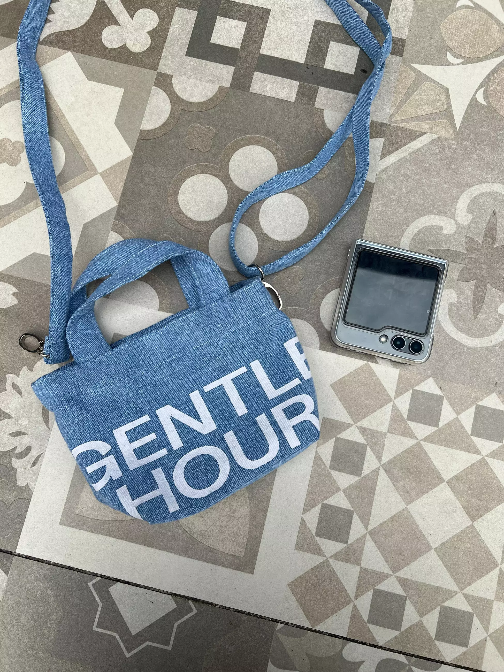Gentle Hour Mini Sling Bag - Denim | Tas Canvas Wanita Slempang