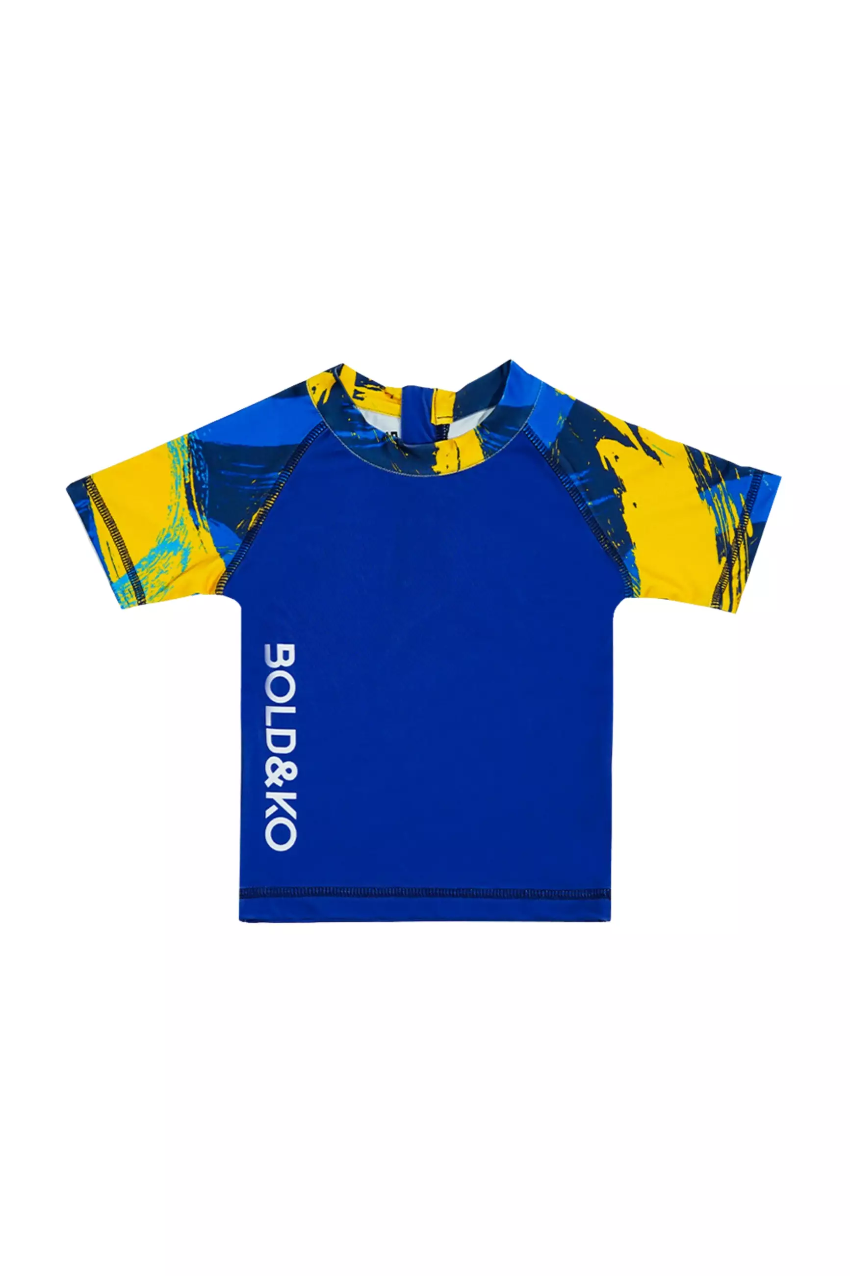 BOLD & KO Rashguard Set In Blue Abstract Kids Swimsuit | Baju Renang Anak