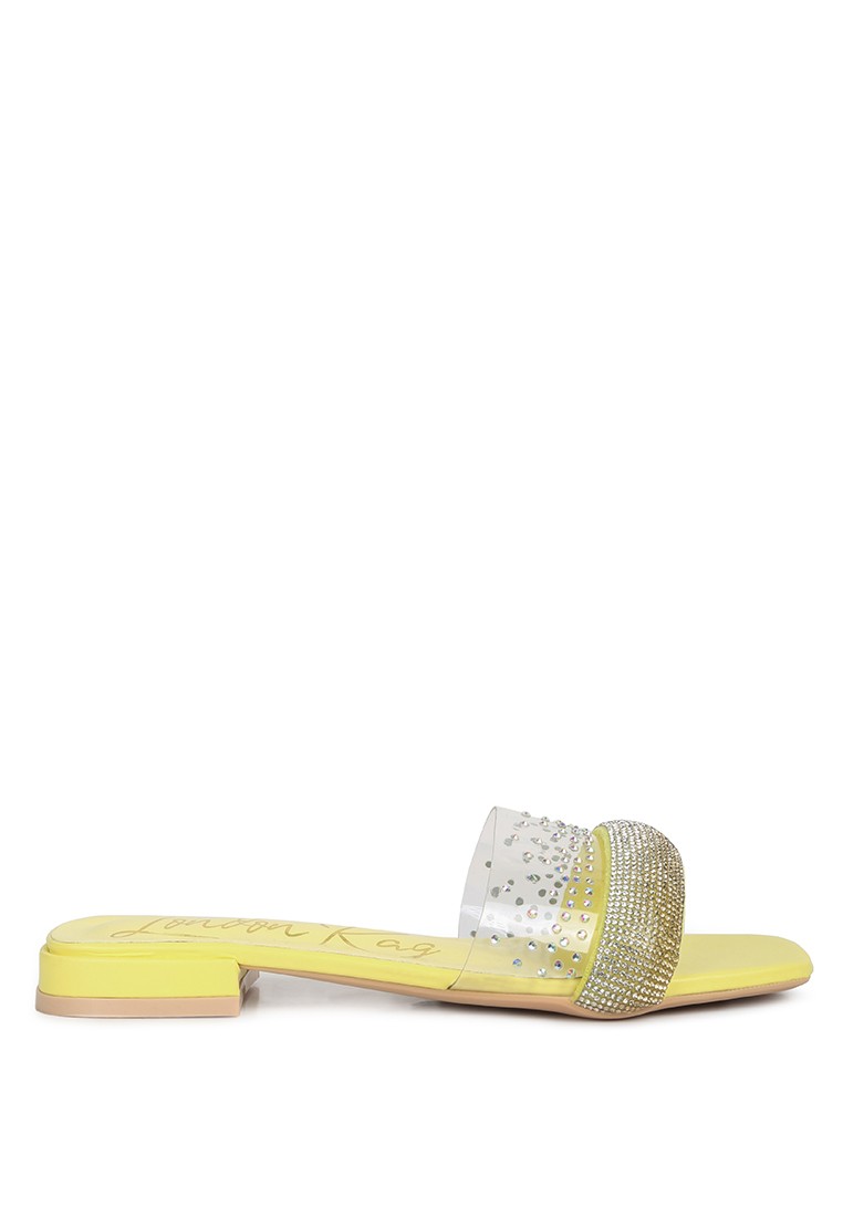 Yellow Low Strack Heel Sandals
