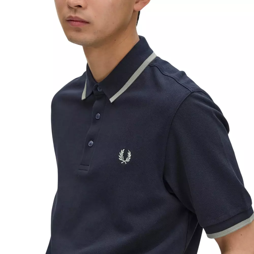 Collar Detail Polo Shirt Navy