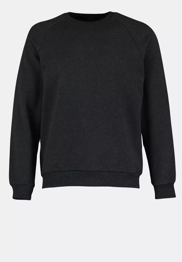 Anthracite Melange Regular/Normal Cut Fleece Inside/Warm Sweatshirt TMNAW23SW00189