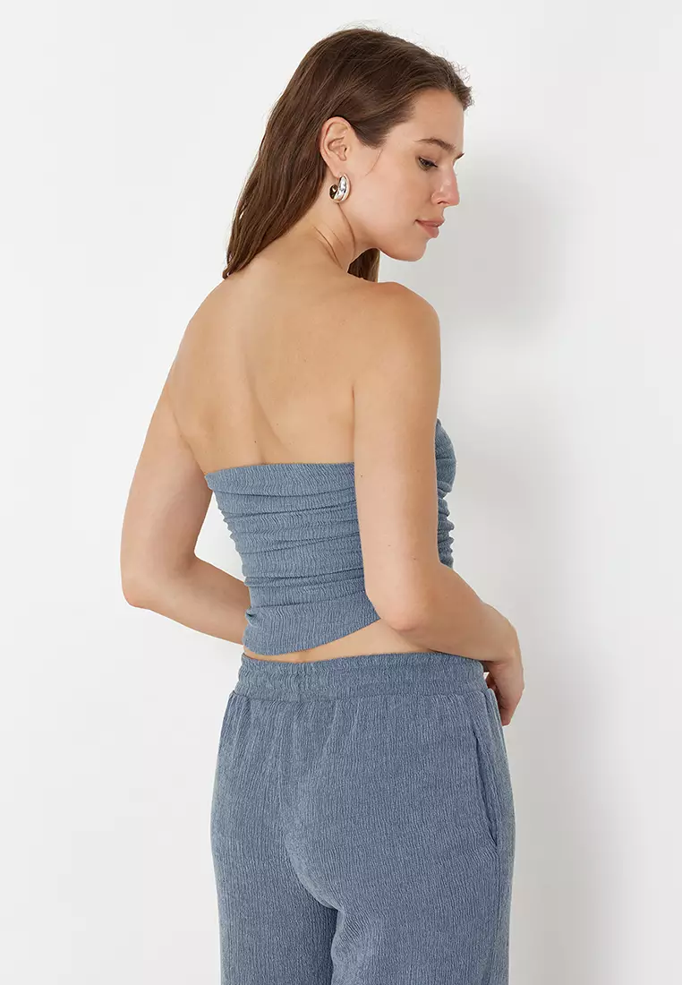 Strapless Gathered Top