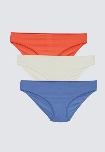 LC WAIKIKI orange Women's Plain Bikini Panties 3-Pack 7C5FEUS754BF3FGS_1