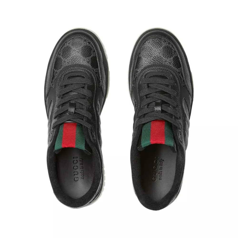 Re-Web Trainers Pebbled Leather Sneakers Black