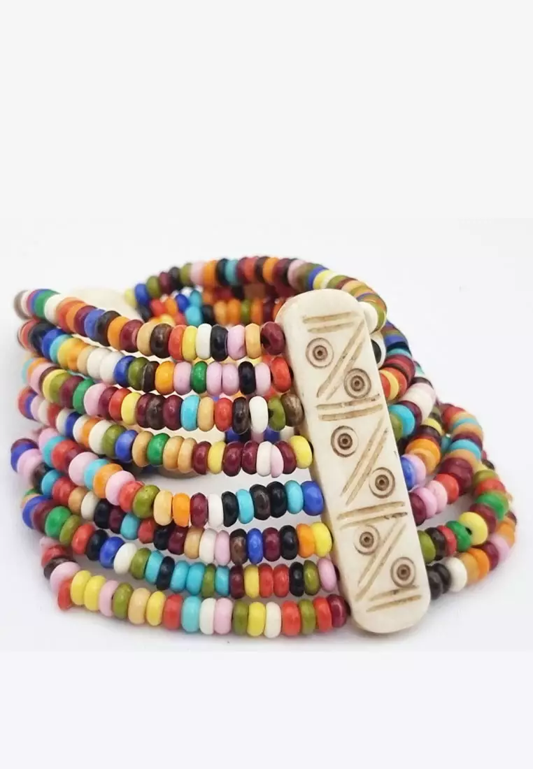 Bone Beads Elastic Bracelet Gelang Wanita Multi