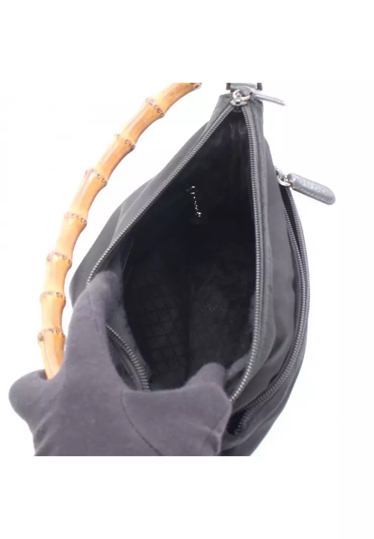 Buy Gucci Pre-Loved Gucci Bamboo 2WAY Handbag canvas leather black