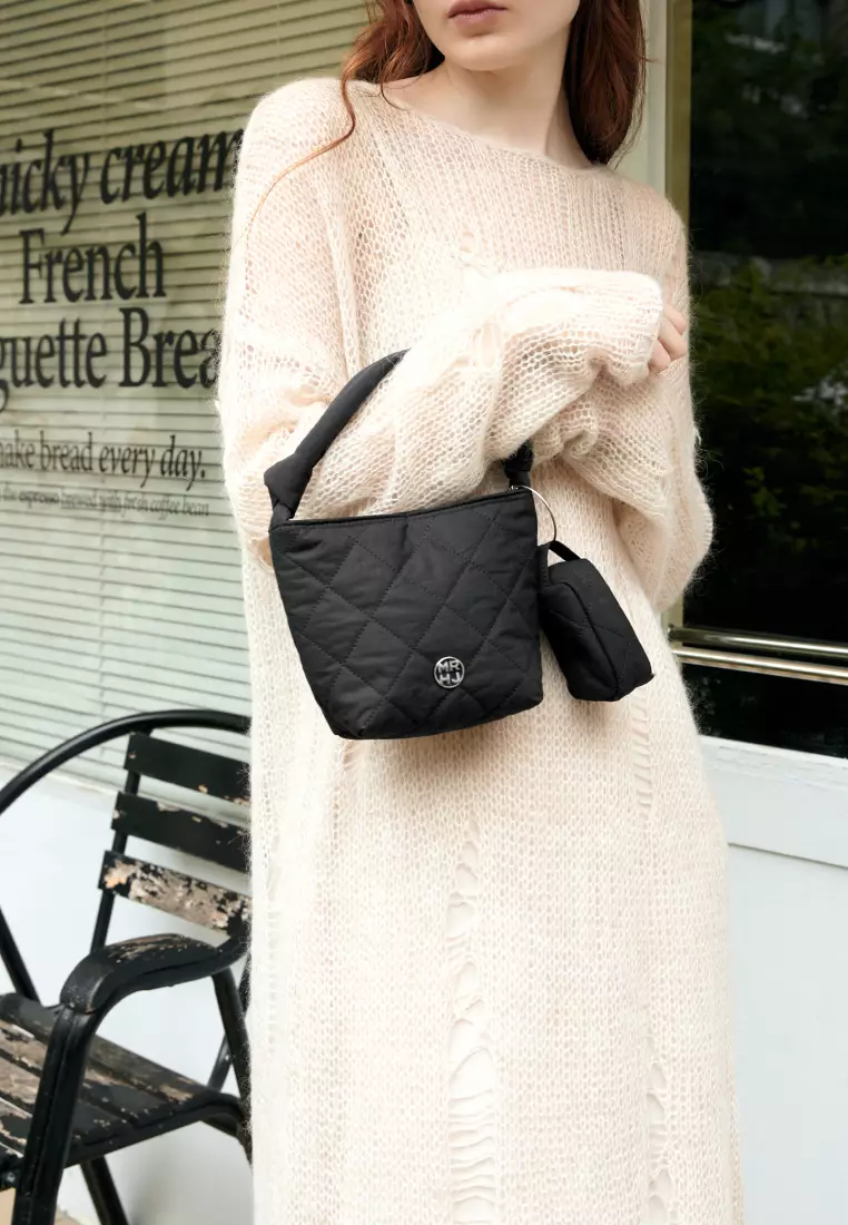 HOLLY Q SET Nylon Crossbody Bag Black