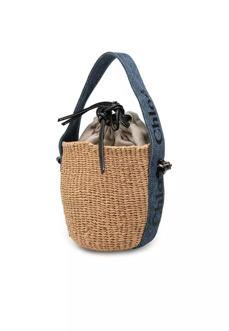 Pre-Loved Chloé Small Raffia Woody Basket Bucket Bag