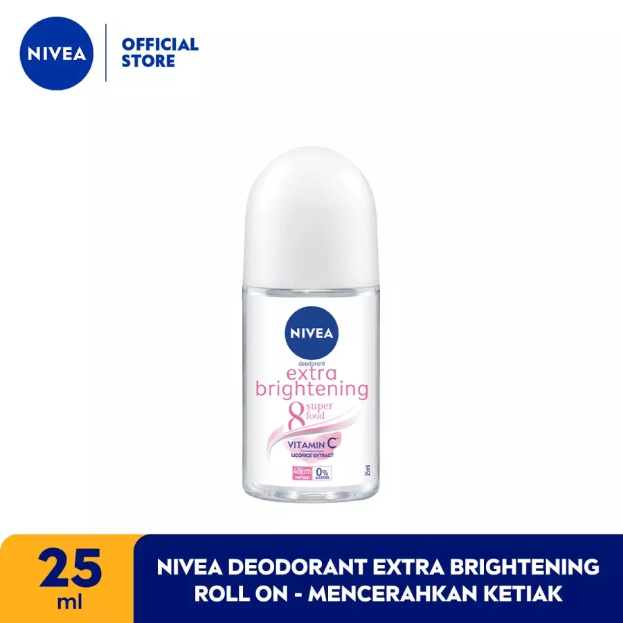NIVEA Extra Whitening Roll On 25ml (PAKET ISI 2)