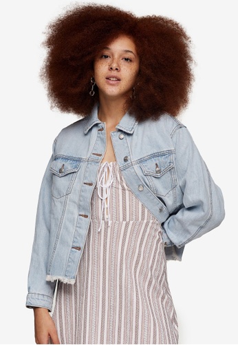 Buy Topshop Raw Denim Oversized Jacket Online Zalora Singapore