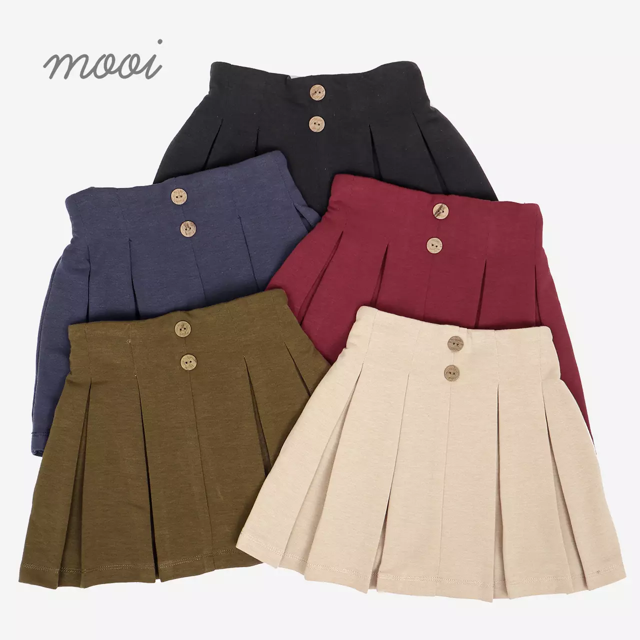 Mooi Rok Anak Perempuan Ayako Pleat Pants - Maroon