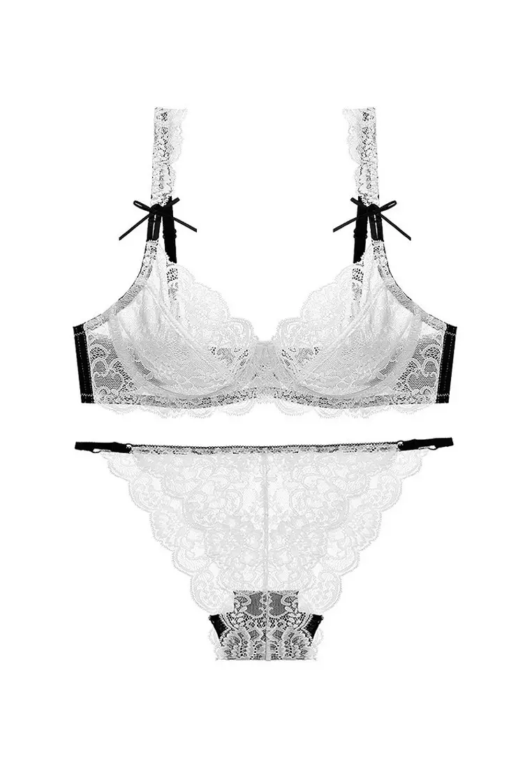 ZITIQUE Sexy Push Up Ultra-thin Transparent Lace Lingerie Set (Bra And  Panty) - White 2024, Buy ZITIQUE Online