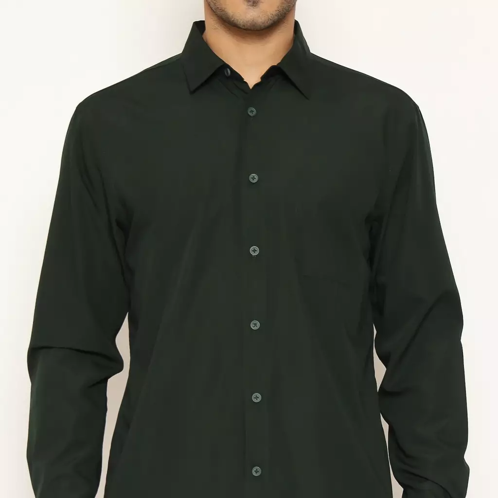 AMK Kemeja Basic Pria Lengan Panjang SHS GINJIRO L/S Green