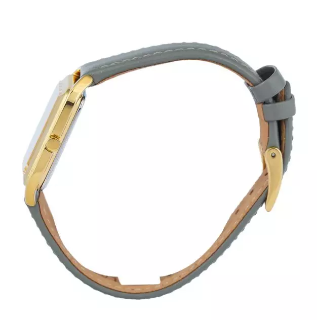 Jam Tangan Wanita Seiko Classic SWR090 SWR090P1 Strap Leather Grey Color Madam Gold Dial Color Dress Watches