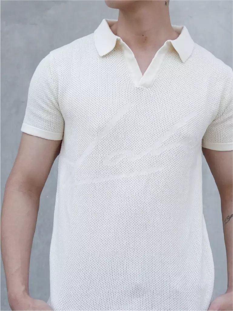 Kale LOUVRE WHITE/ Polo Shirt Pria / Atasan Kaos Polo Rajut Pria / Kaos Pria / Baju Kaos Pria