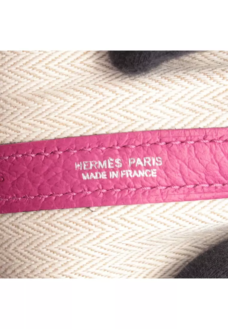 Pre-Loved Hermès garden party TPM rose purple Handbag tote bag country leather Pink purple silver hardware A stamp