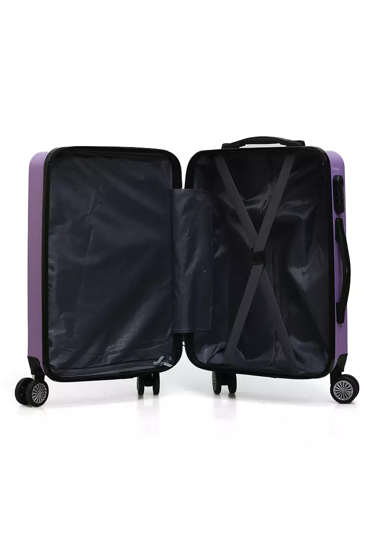 Carlton Tas Koper Unisex Size 20 Inch Suitcase 3 Digit Combination Lock Large Compartment Material Fiber ABS ORIGINAL - Purple