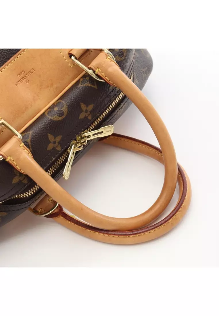 Pre-Loved Louis Vuitton Deauville bowling vanity monogram Handbag PVC leather Brown