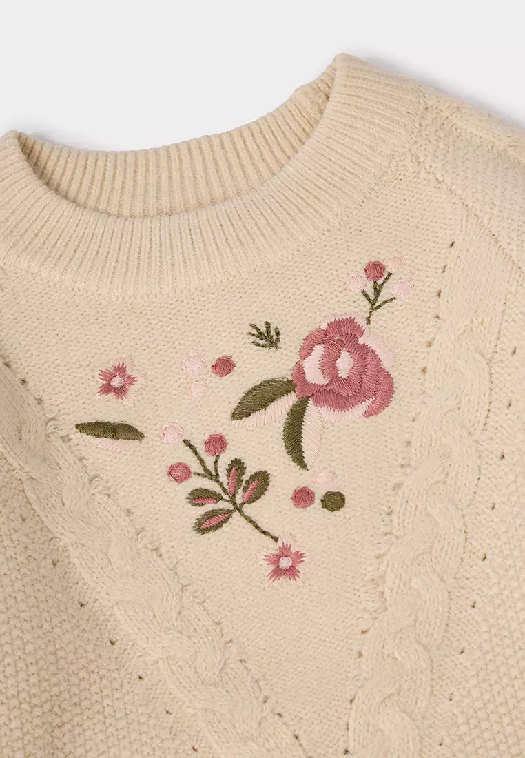 Claire 花卉刺繡針織毛衣