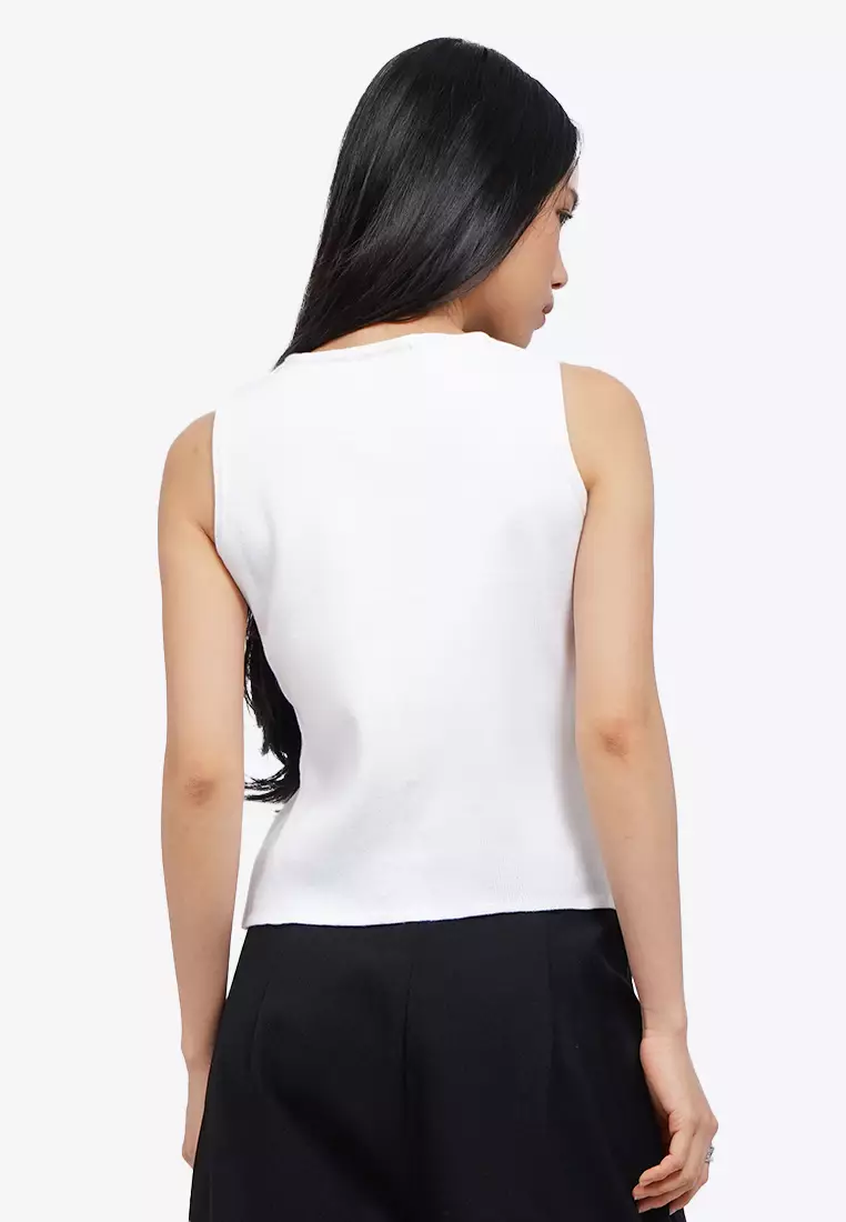 Button Up Round Neck Vest