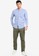 UniqTee blue Mandarin Collar Long Sleeve Shirt with Pocket 5E75FAA5057D41GS_4