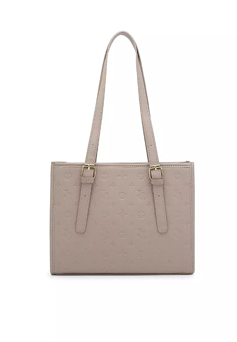 Buy Swiss Polo Women s Monogram Tote Bag Shoulder Bag Beige