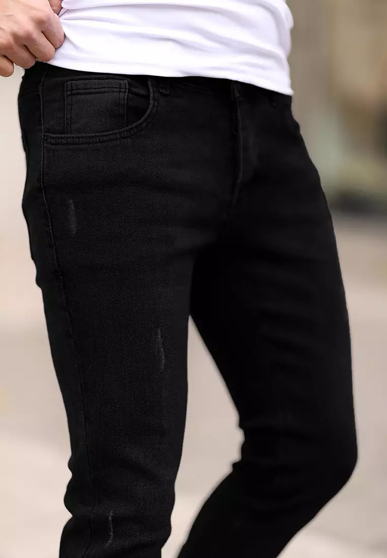 Black Skinny Fit Stretch Fabric Jeans Trousers TMNAW25JE00013