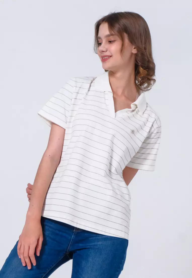 C2 Swelty Green Polo T-Shirt Wanita