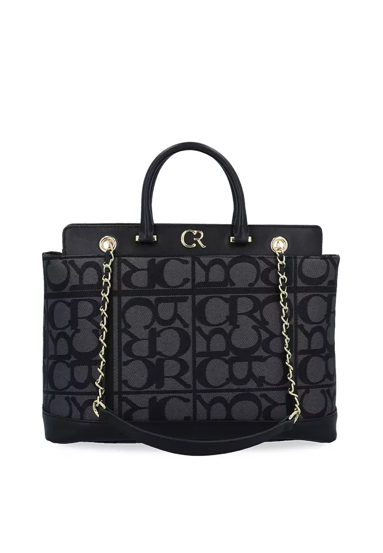 Carlo GEO Jacquard Tote Bag - Black