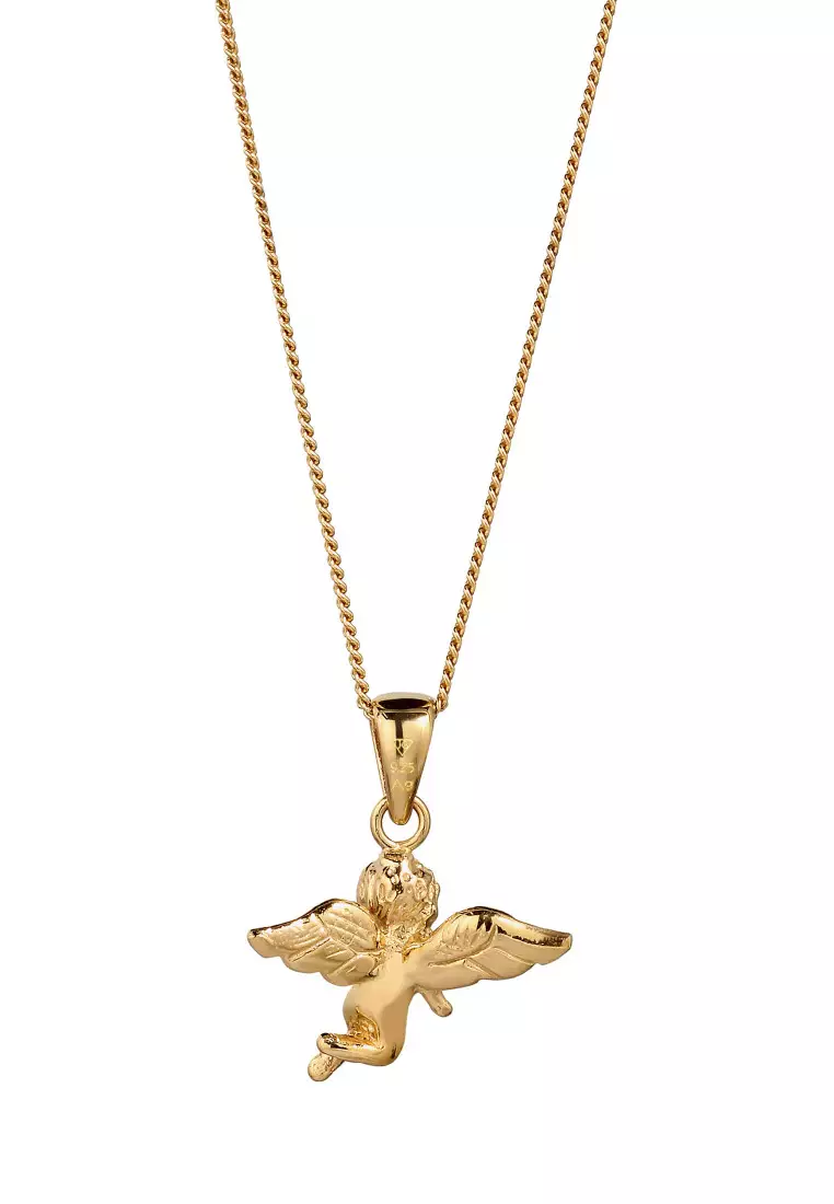 Kalung Perhiasan Perak 925 Wanita Angel Pendant Gold Plated