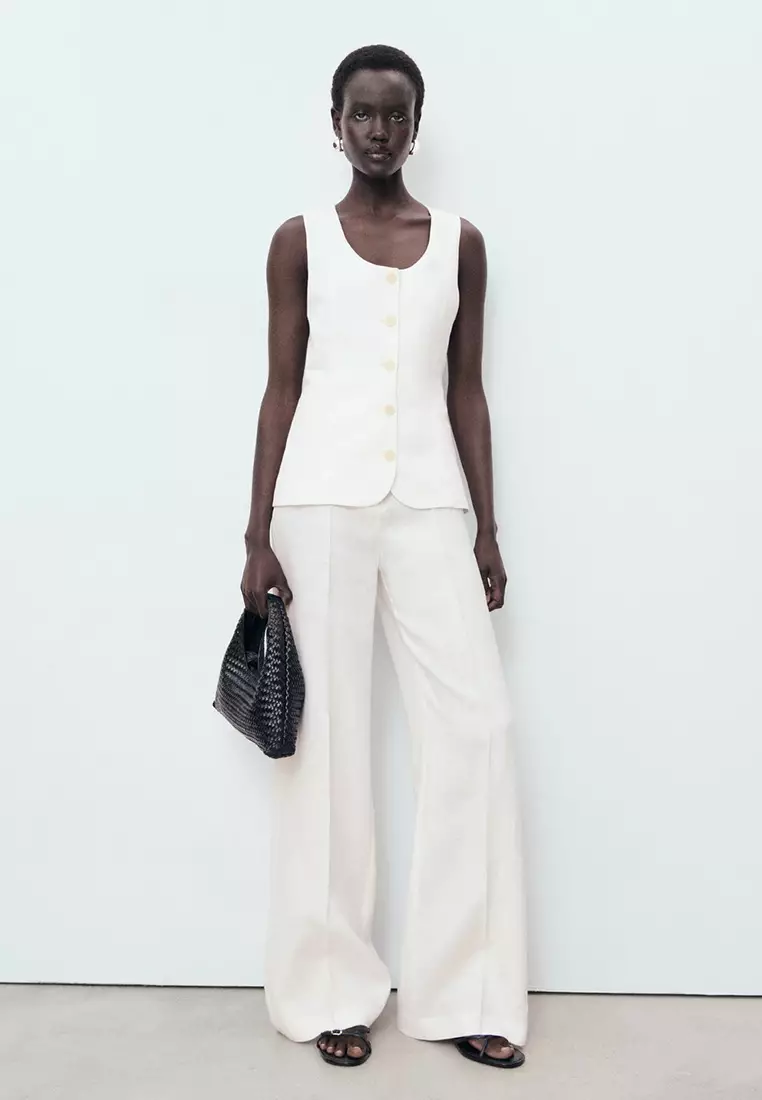 Suit-Style Linen Jumpsuit