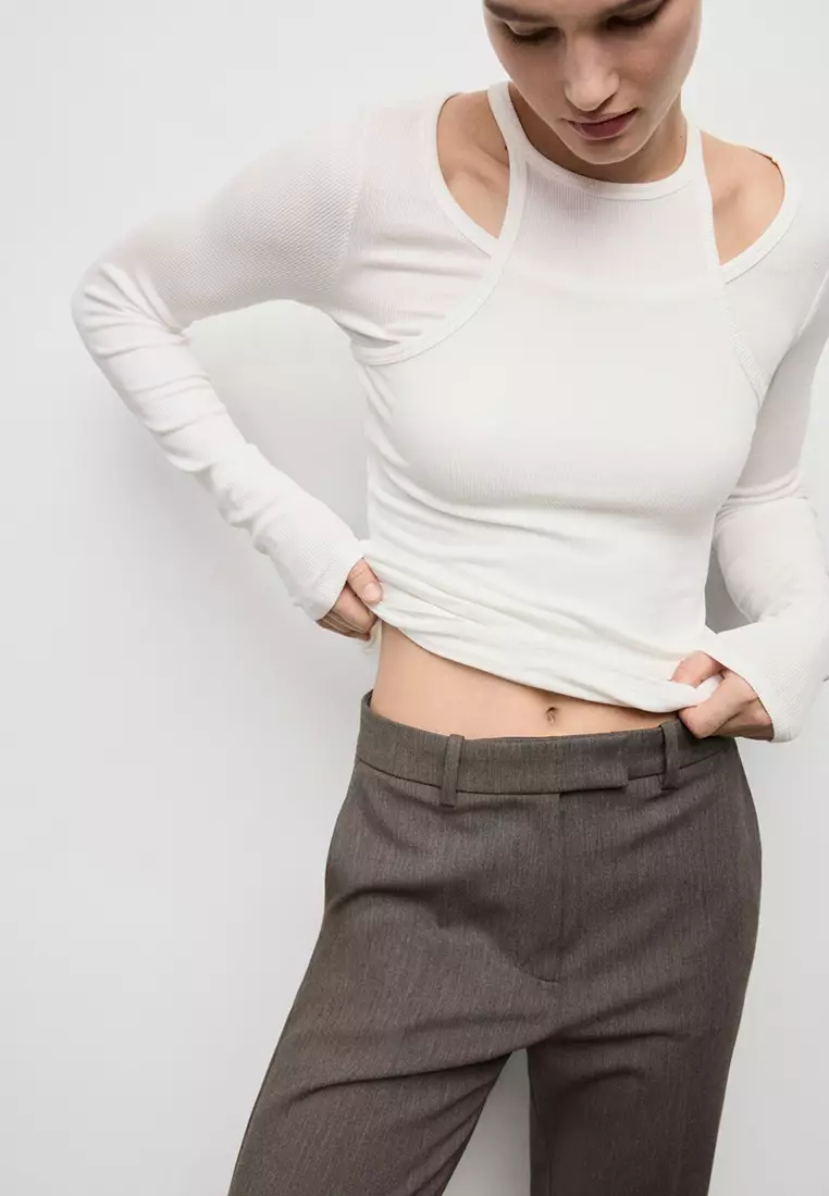 Ribbed Combined T-Shirt